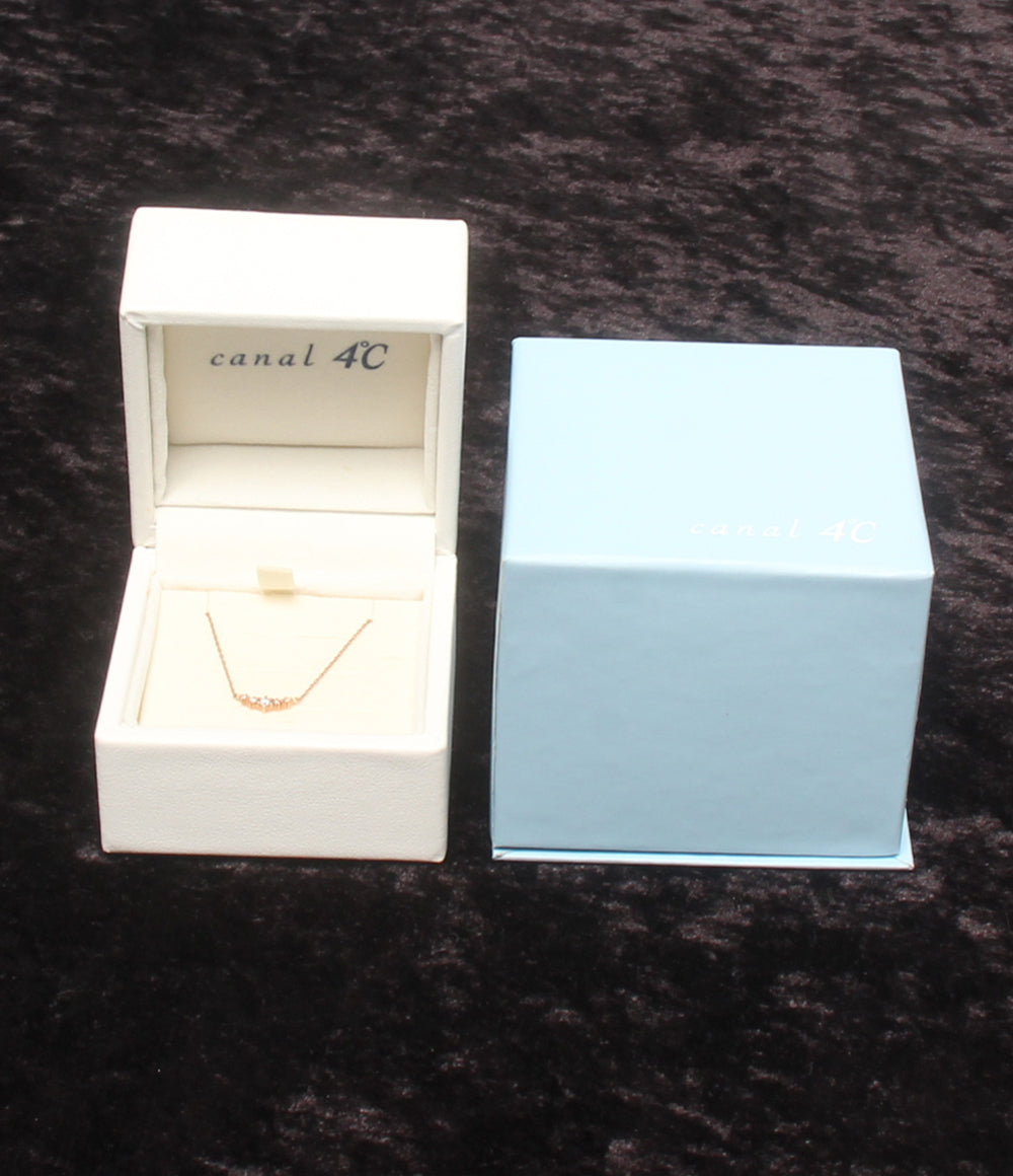美品 canal4℃ ネックレス K10 ダイヤ レディース カナルヨンドシー
