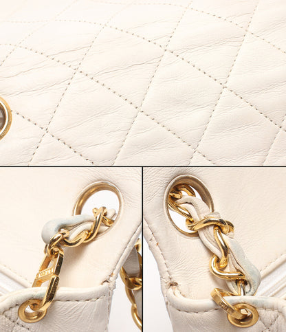 CHANEL チェーンショルダーバッグ 肩掛け 斜め掛け ゴールド金具 シングルチェーン シングルフラップ ミニマトラッセ ラムスキン 1番台 レディース