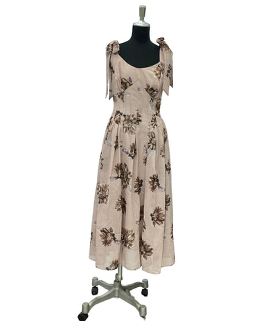 美品 Her lip to ノースリーブワンピース Sunflower-Printed Midi Dress 1222305084 レディース SIZE S ハーリップトゥ