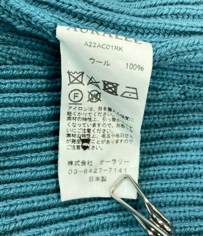 美品 AURALEE 長袖カーディガン ウール リブニット ビッグ 22AW RIB KNIT BIG CARDIGAN A22AC01RK メンズ SIZE 3 (S) オーラリー