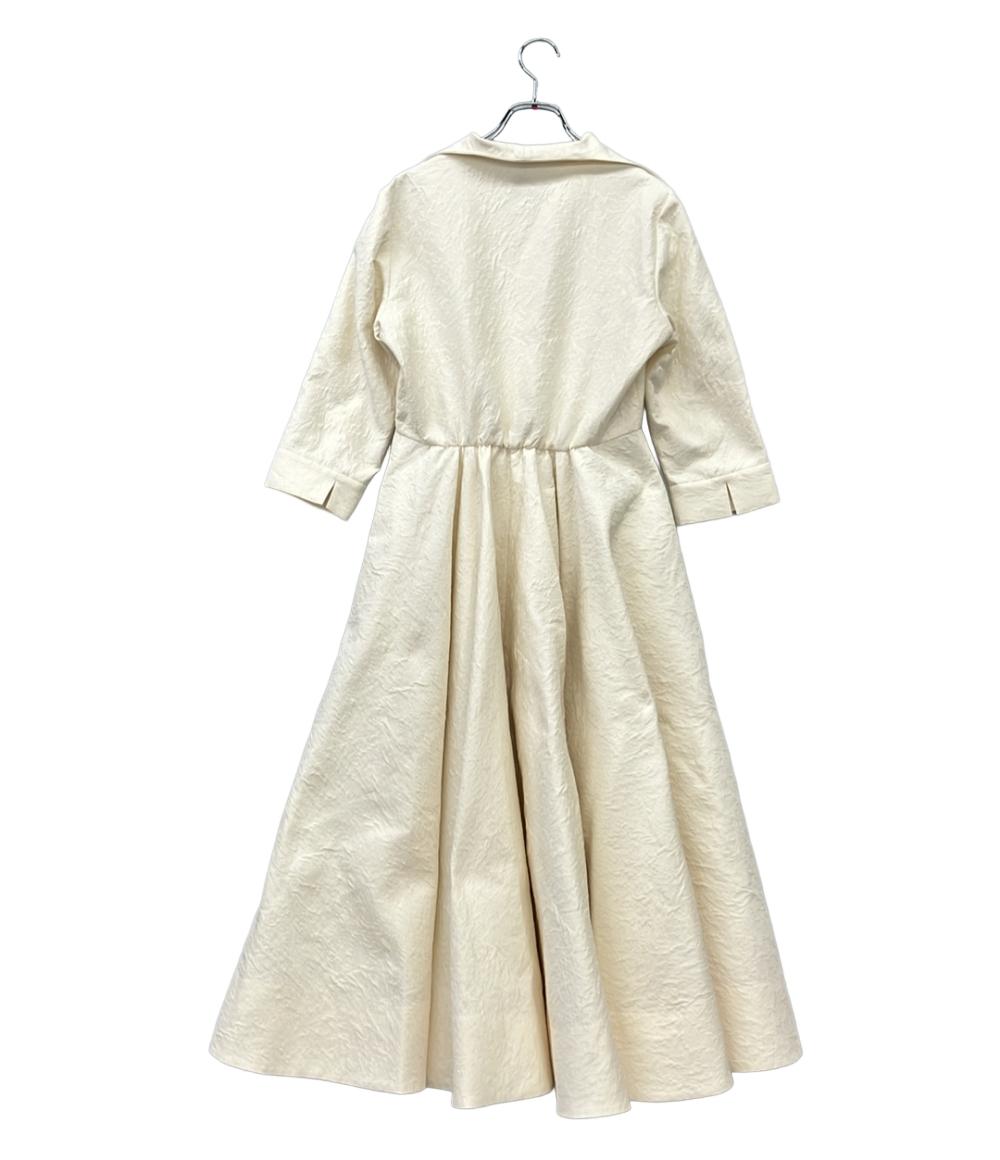 美品 JENNE 長袖 ジャガードフィット＆フレアワンピース レディース SIZE L ジェンヌ