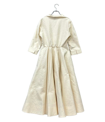 美品 JENNE 長袖 ジャガードフィット＆フレアワンピース レディース SIZE L ジェンヌ