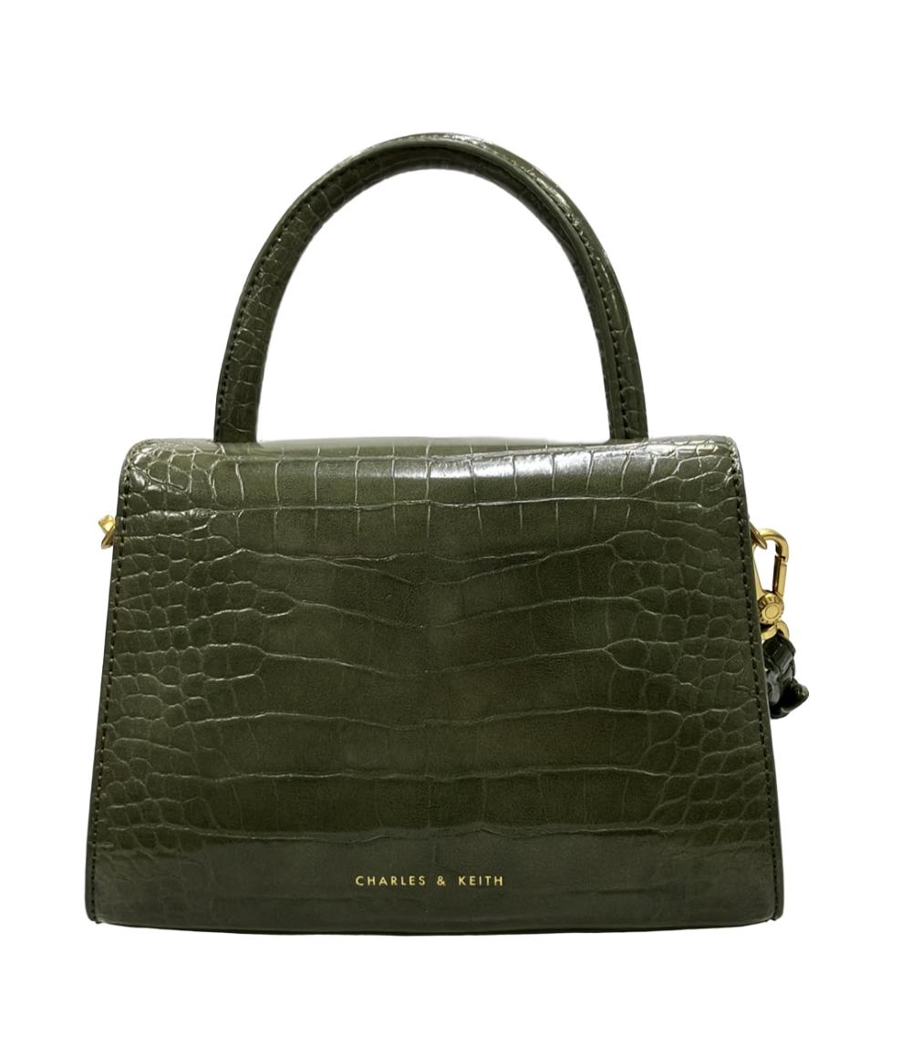 CHARLES&KEITH ハンドバッグ ショルダーバッグ 2WAY 斜め掛け クロコ型押し レディース チャールズ＆キース