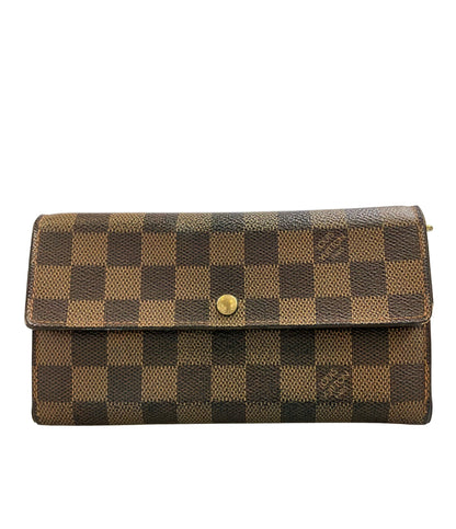 LOUIS VUITTON 長財布 ポシェット ポルト モネ クレディ ダミエ エベヌ N61724 レディース メンズ ルイ・ヴィトン