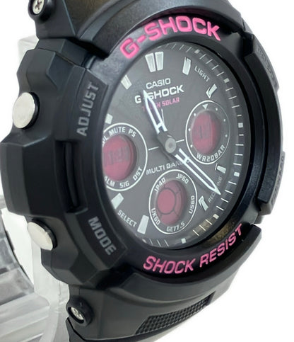 美品 CASIO 腕時計 G-SHOCK ソーラー ブラック AWG-100F レディース メンズ カシオ