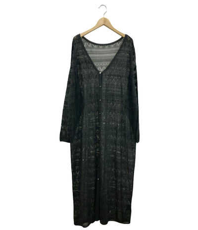 美品 メゾンドプラージュ ノーカラーシアーロングカーディガン レディース maison de plage