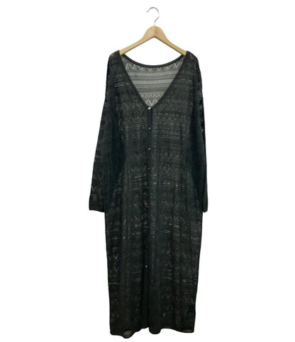 美品 メゾンドプラージュ ノーカラーシアーロングカーディガン レディース maison de plage