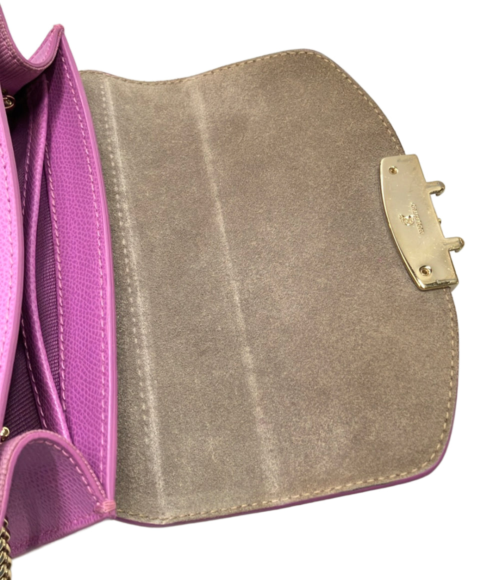 美品 FURLA ショルダーバッグ 斜め掛け チェーン レディース フルラ