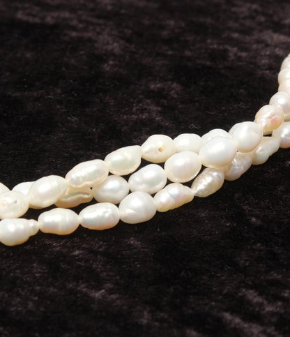 美品 3連ネックレス K14 淡水パール レディース