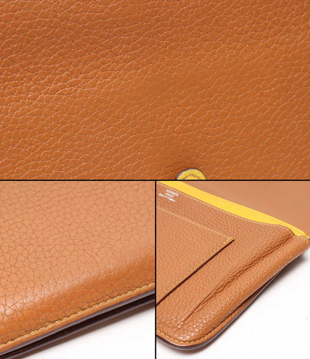 HERMES 長財布 □M刻印 シルバー金具 バイカラー ドゴンGM レディース エルメス