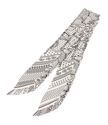 美品 HERMES スカーフ シルク100％ ツイリー EPERON DOR BANDANA エプロンドール バンダナ レディース エルメス