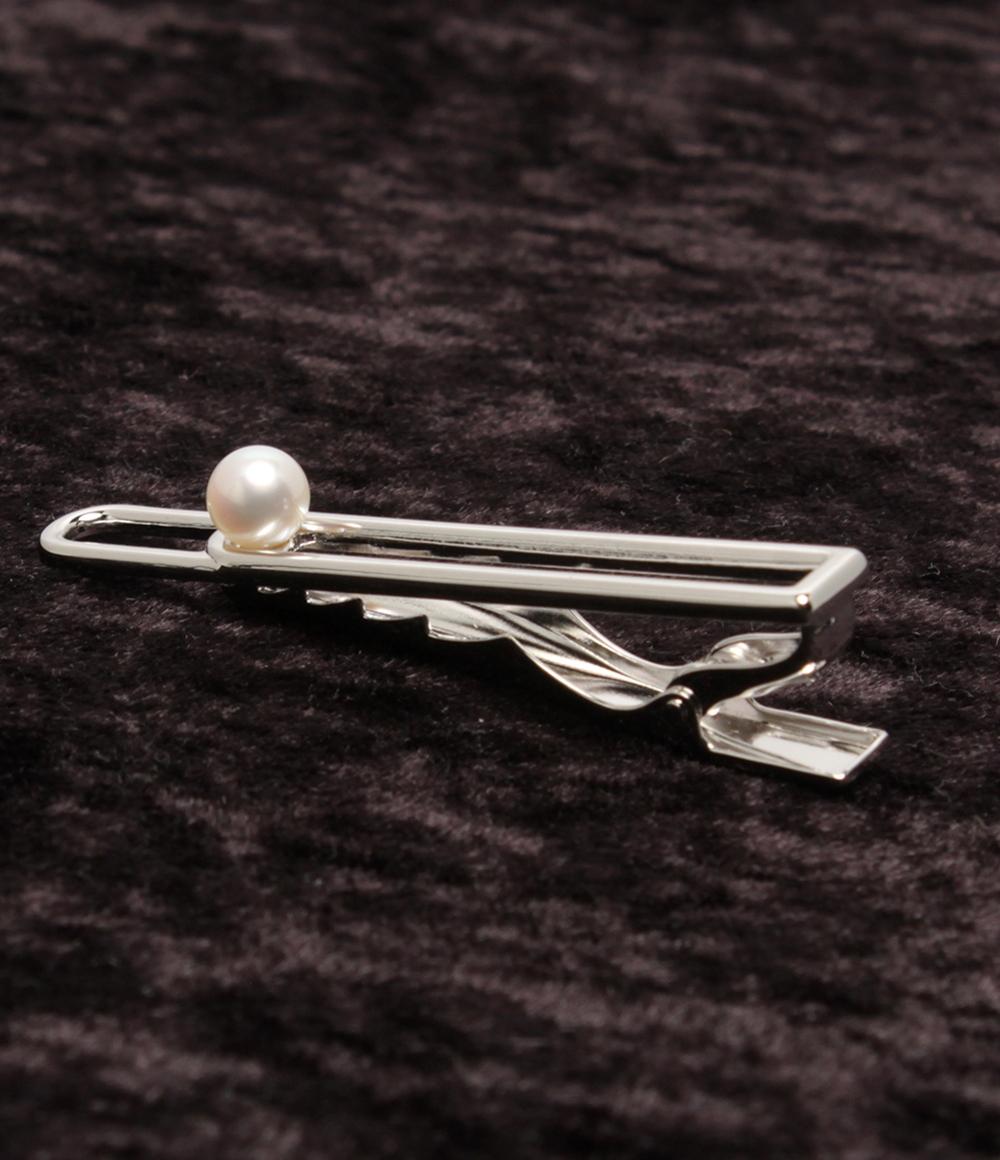 美品 MIKIMOTO タイピン タイバー SV パール 6mm メンズ ミキモト