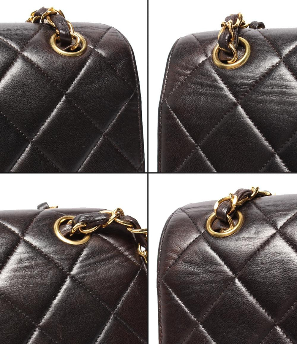 CHANEL ショルダーバッグ ダブルフェイス ダブルチェーン ラムスキン ゴールド金具 肩掛け デカマトラッセ 30 レディース シャネル