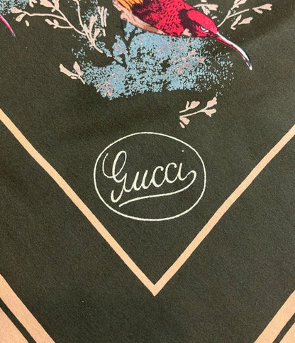 グッチ スカーフ シルク100% 鳥柄 レディース GUCCI
