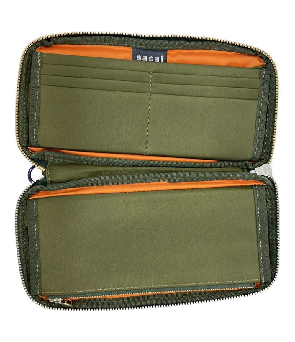 PORTER　sacai　長財布　ラウンドファスナー　レザー　ブラック　オレンジ PORTER sacai 長財布 ラウンドファスナー ブラック オレンジ 小物