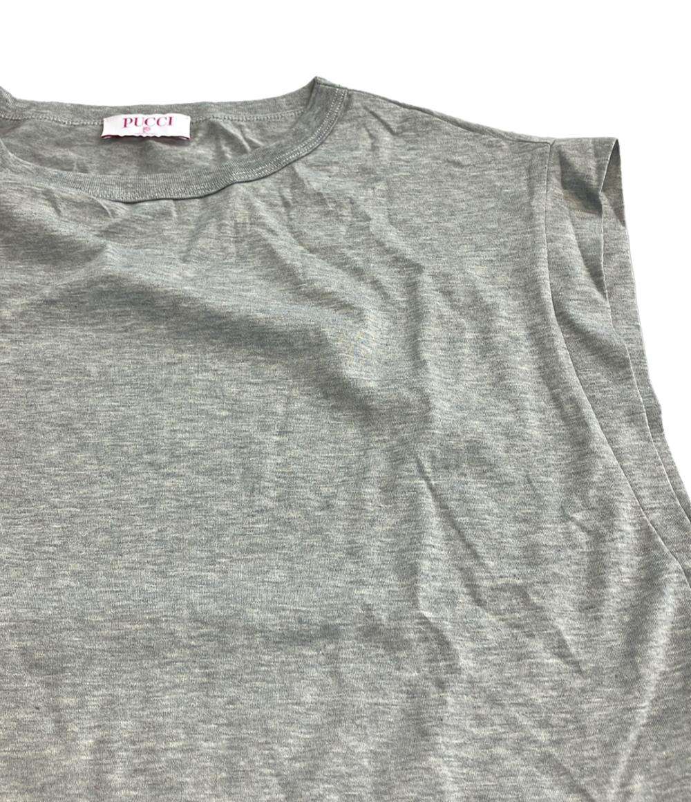 美品 エミリオ・プッチ ノースリーブTシャツ リボン付き レディース SIZE L Emilio Pucci