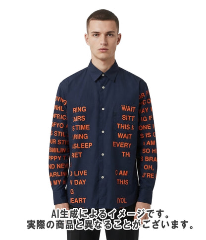eYe JUNYA WATANABE MAN 長袖シャツ 02SS ﾎﾟｴﾑ期 message shirt WE-B071 メンズ SIZE M アイ ジュンヤ ワタナベ マン