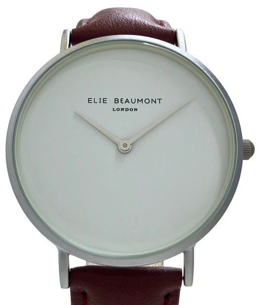 美品 ELIE BEAUMONT 腕時計 クオーツ ホワイト EB815 レディース エリービューモント
