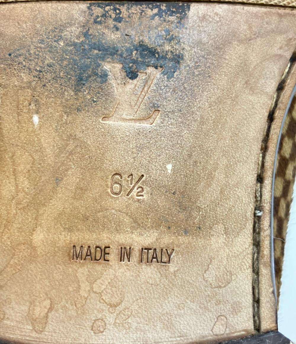 ルイ・ヴィトン ハラコ ローファー ダミエ柄 メンズ SIZE 6 1/2 (S) LOUIS VUITTON