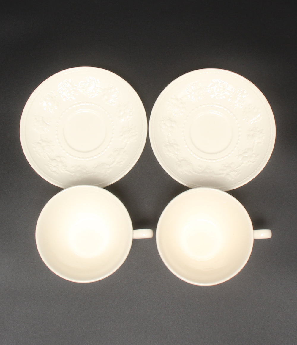WEDGWOOD カップ＆ソーサー 2客セット ペア フェスティビティ アイボリー ウェッジウッド