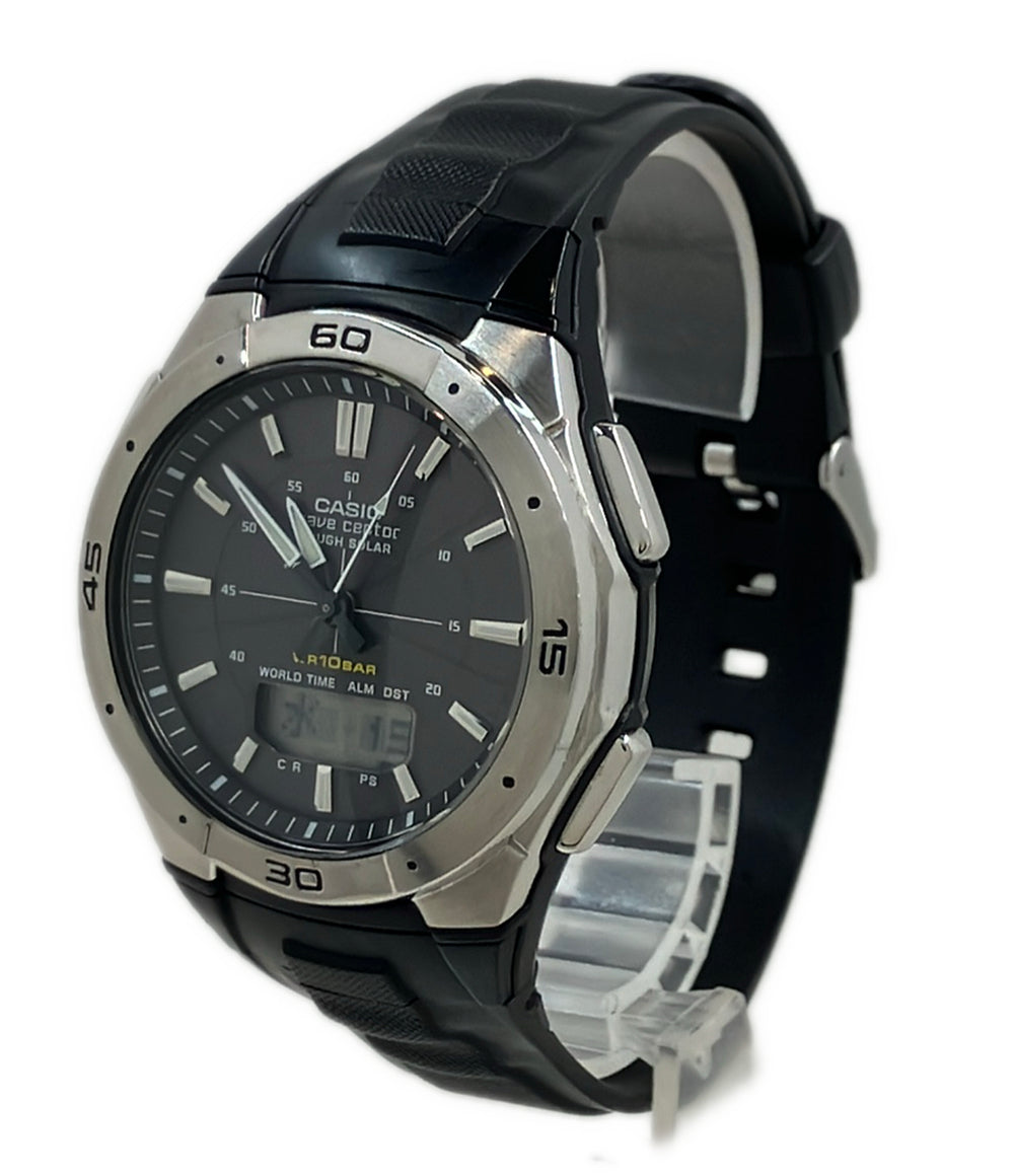 CASIO 腕時計 ウェーブセプター ソーラー ブラック WVA-470 メンズ カシオ