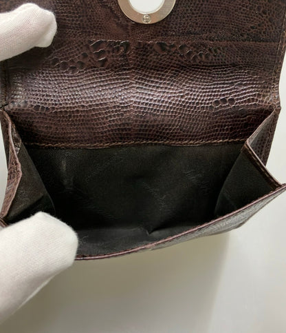 Salvatore Ferragamo ダブルホック 二つ折り財布 リザード型押し ガンチーニ レディース サルヴァトーレフェラガモ