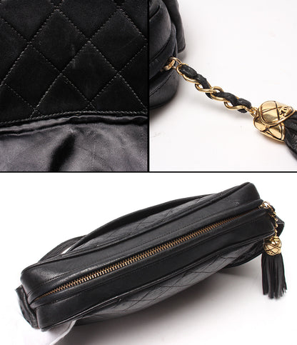 CHANEL ショルダーバッグ ラムスキン ゴールド金具 1番台 斜め掛け マトラッセ レディース シャネル