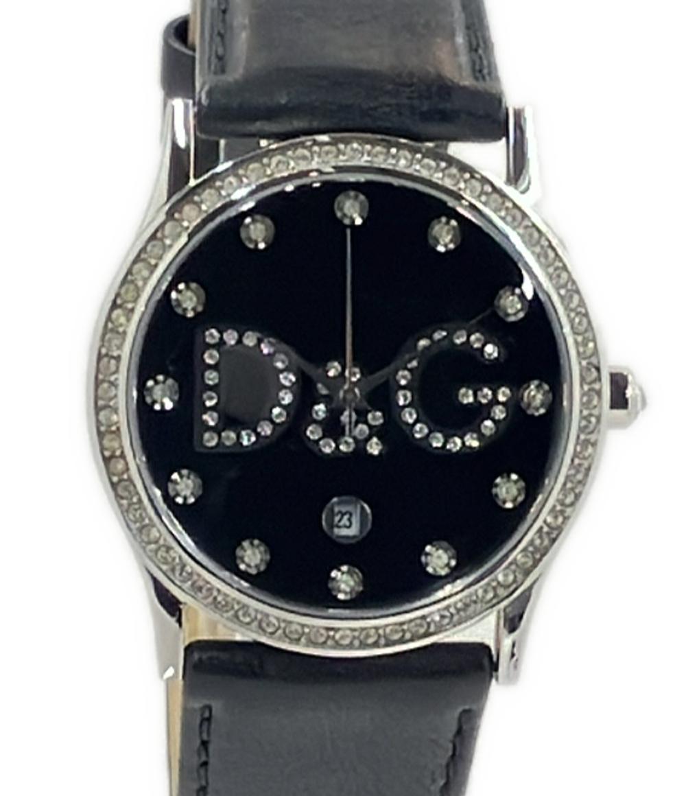 D&G 腕時計 クオーツ ブラック レディース メンズ ディーアンドジー