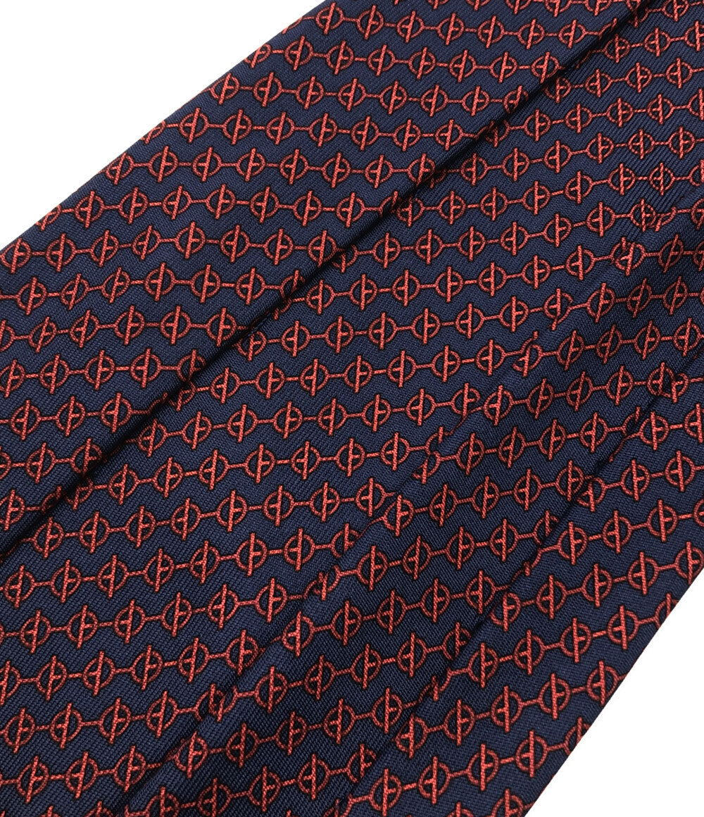 エルメス 美品 ネクタイ シルク100％ シェーヌダンクル柄      メンズ  (複数サイズ) HERMES