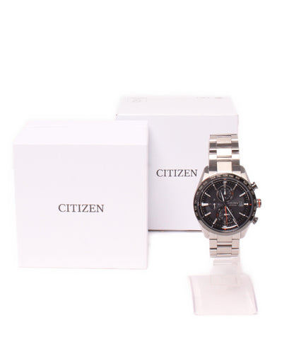 美品 CITIZEN 腕時計 電波ソーラー アテッサ ATTESA ソーラー ブラック H800-A1 メンズ シチズン