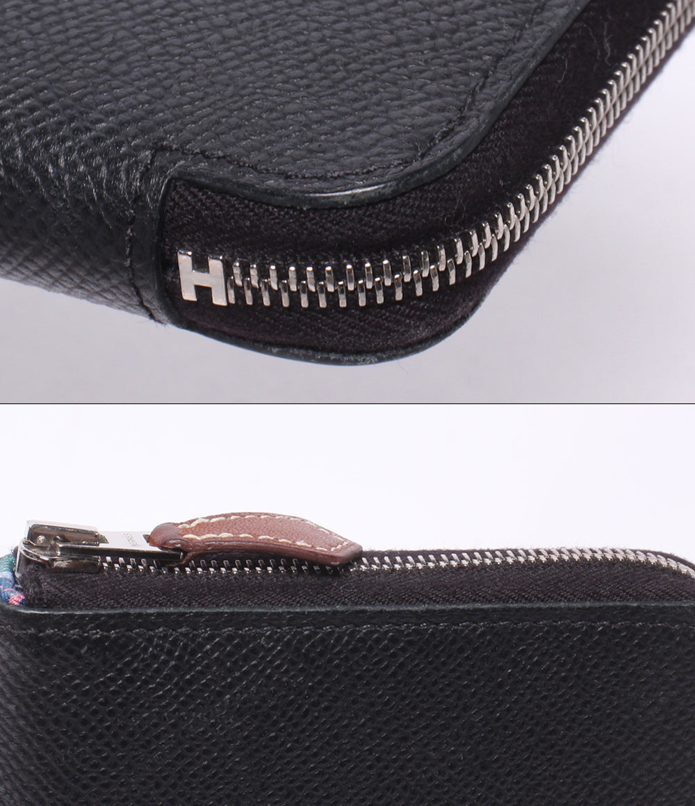 HERMES ラウンドファスナー長財布 シルバー金具 Z刻印 アザップシルクイン メンズ エルメス