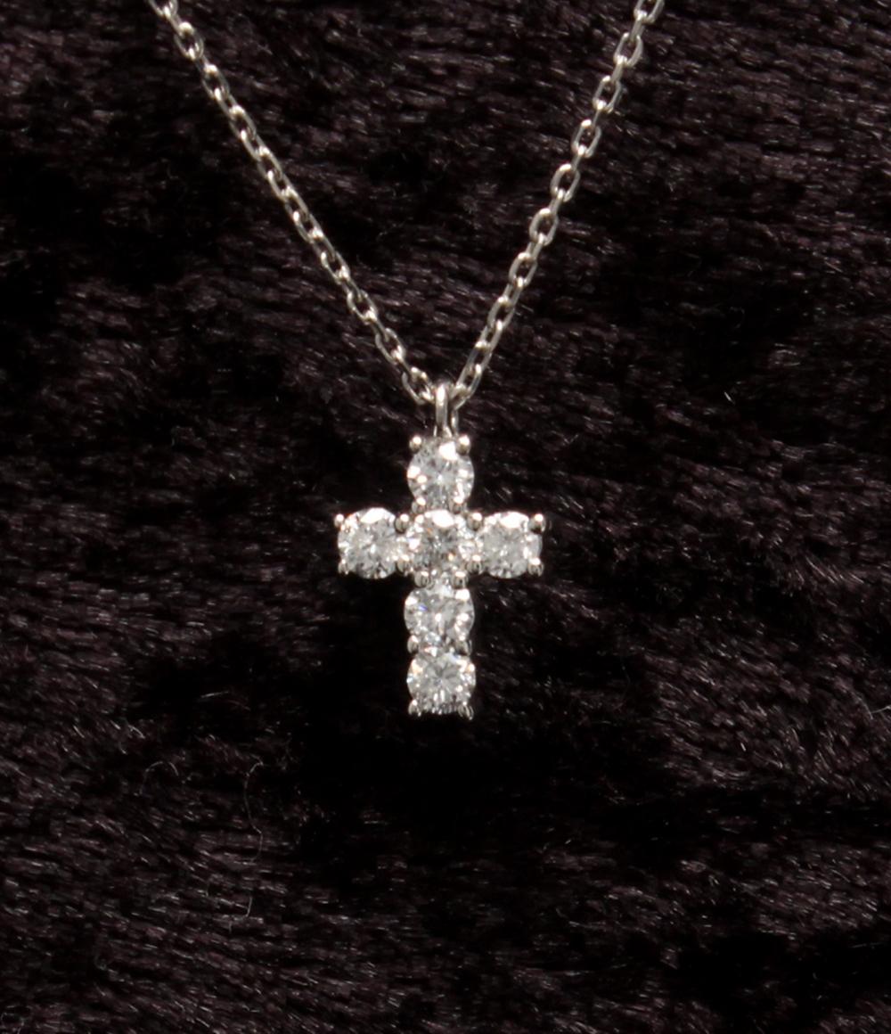 美品 VENDOME ネックレス Pt900 Pt850 ダイヤ0.30ct クロスモチーフ レディース ヴァンドーム