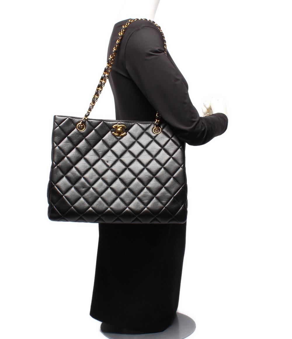 シャネル カンボン コットンクラブトート チェーンショルダー ゴールド系 CHANEL チェーントートバッグ ショルダーバッグ 肩掛け ゴールド金具