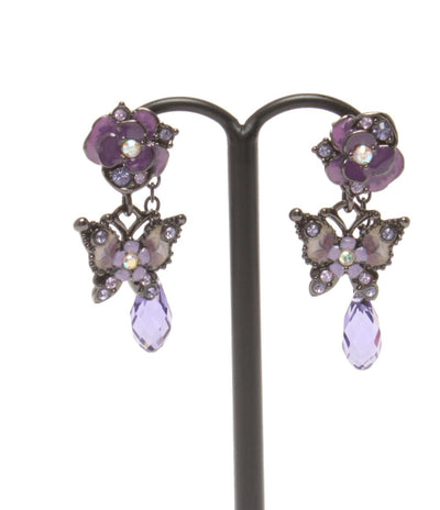 美品 ANNA SUI ピアス バタフライモチーフ フラワーモチーフ レディース アナスイ