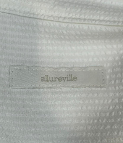 allureville 半袖ワンピース ホワイト サッカースキッパーパターン インナースカート  ベルト付き 202510-14-170 レディース SIZE 2 (M) アルアバイル
