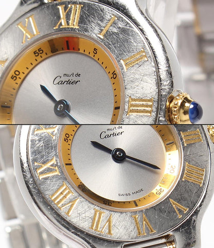 Cartier 腕時計 マスト 21 ヴァンティアン クオーツ シルバー 1340 レディース カルティエ
