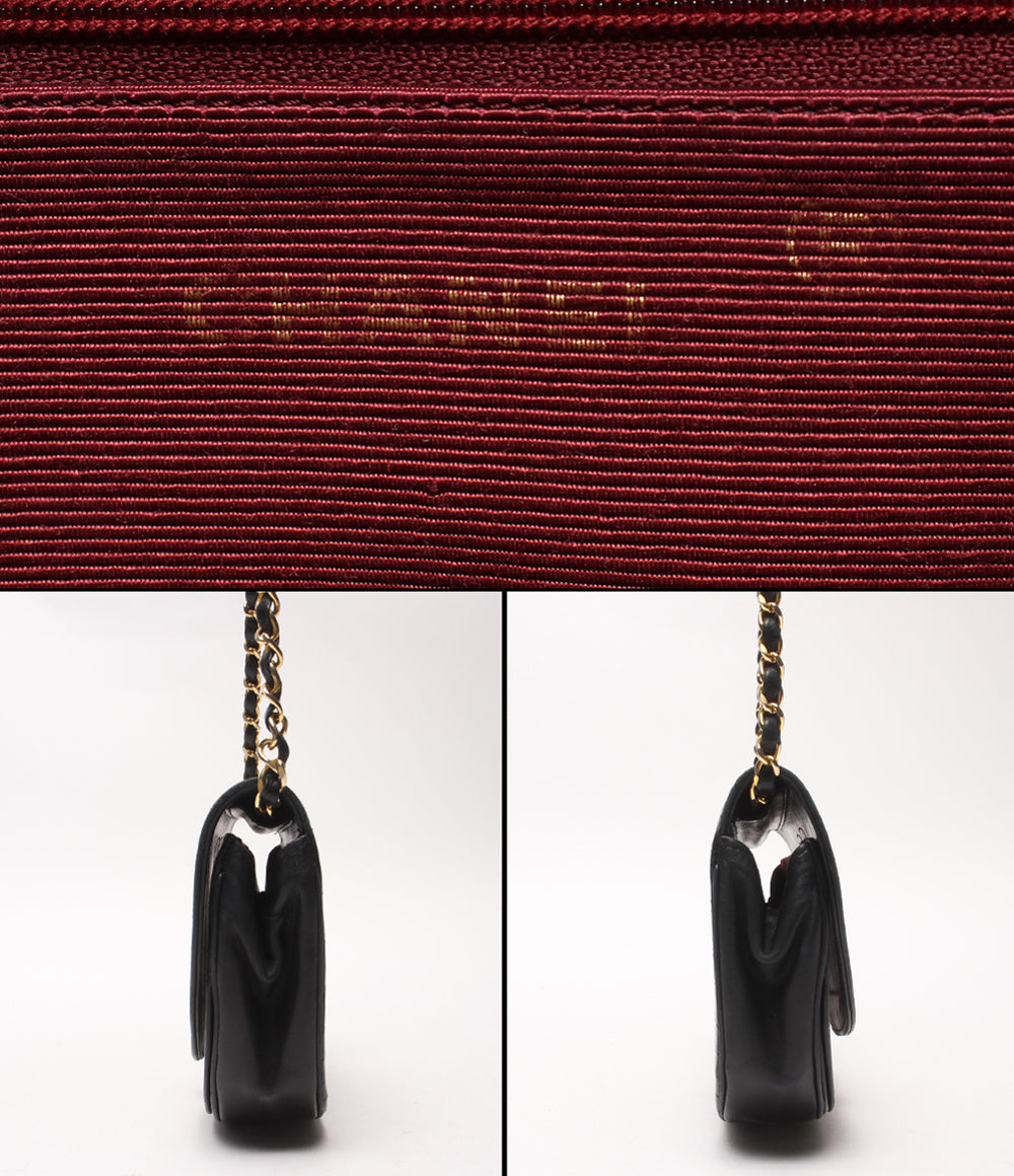 訳あり CHANEL チェーンショルダーバッグ 肩掛け ゴールド金具 ラムスキン ハーフムーン レディース シャネル