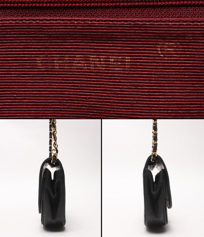 訳あり CHANEL チェーンショルダーバッグ 肩掛け ゴールド金具 ラムスキン ハーフムーン レディース シャネル