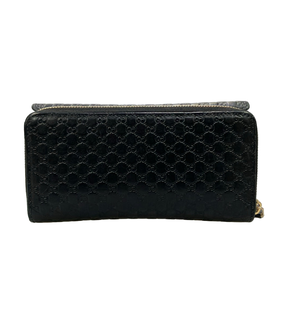 GUCCI ラウンドファスナー二つ折り長財布 マイクログッチシマ 449364 2149 レディース グッチ