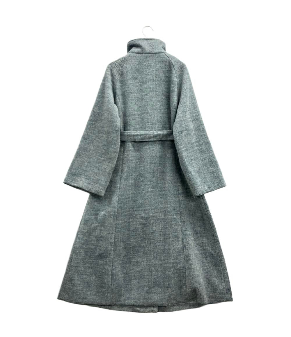ルエレ ウールアクリル混ロングステンカラーコート アウター レディース SIZE L Louere