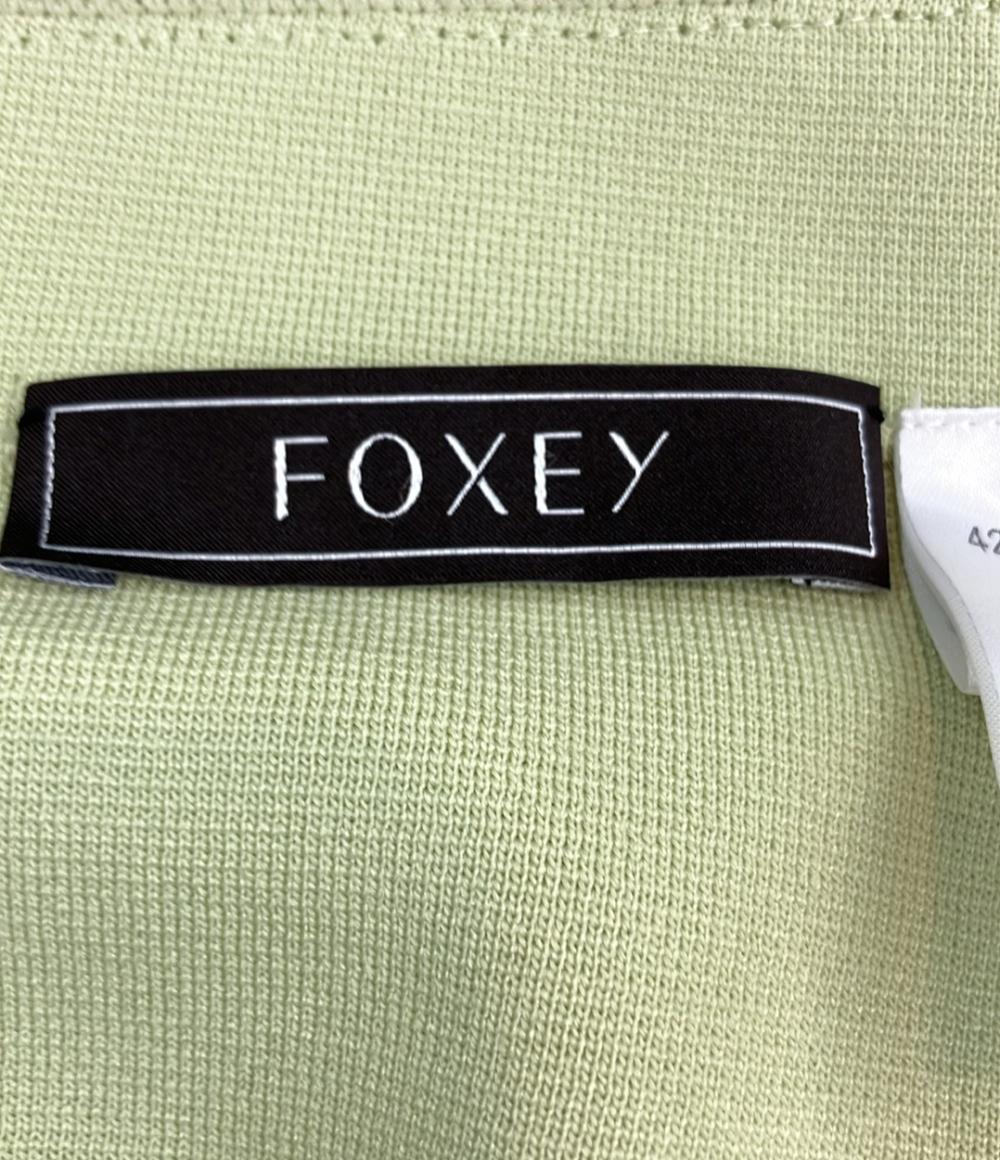 美品 FOXEY ノースリーブワンピース ロング フリル フリージア Knit  Dress Freesia 42127-KS00F04TM レディース SIZE 38 (S) フォクシー