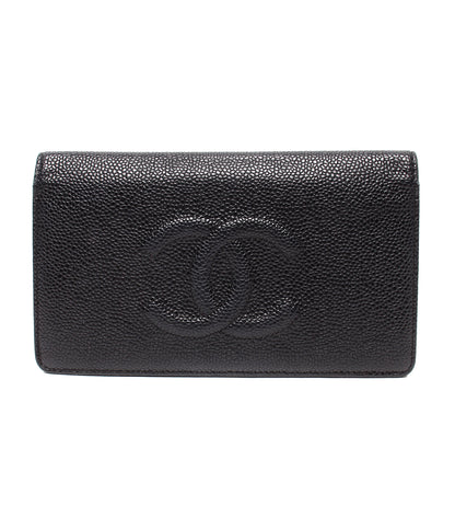 CHANEL 長財布 キャビアスキン ココマーク A48651 レディース シャネル