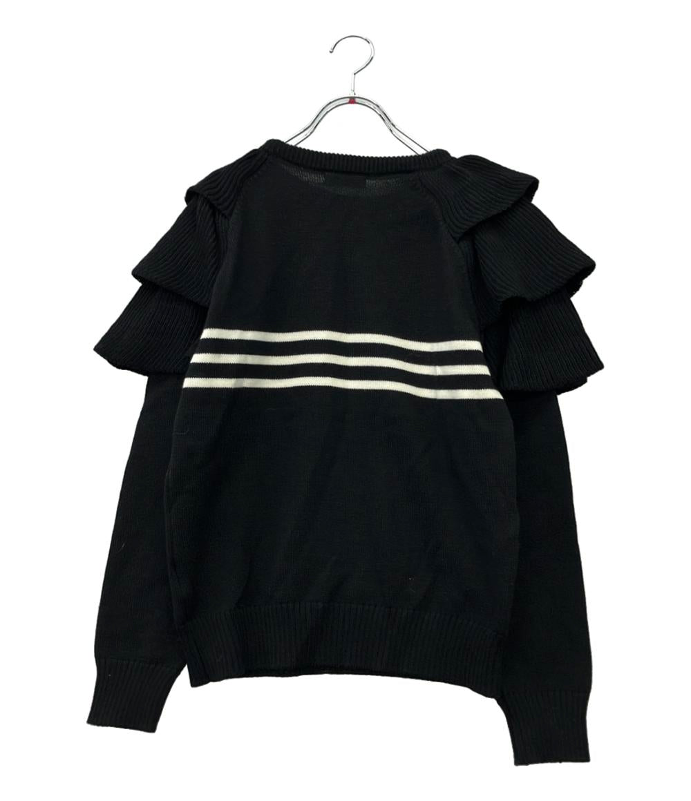 OBLI 長袖ニット フリルハートニット ウール100% レディース オブリ