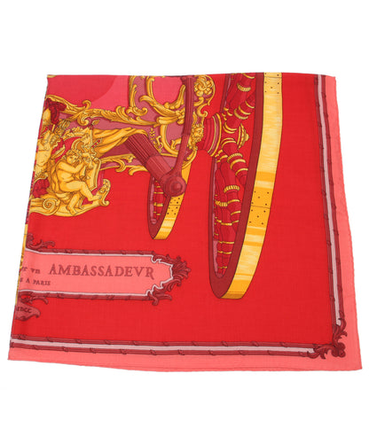 美品 HERMES 大判ストール スカーフ GRAND CARROSSE povr vn AMBASSADEUR 大使の偉大な運送 レディース エルメス