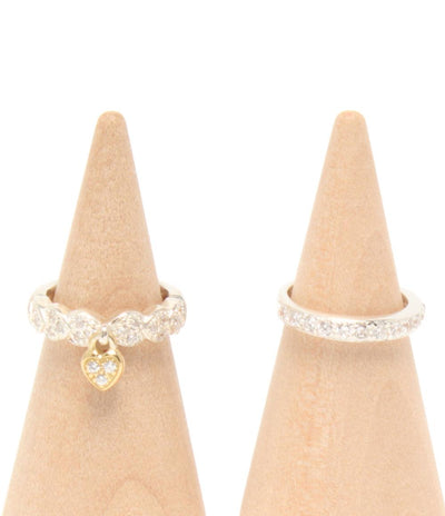 Folli Follie ピンキーリング 指輪 SV925 K18 ハートモチーフ 2点セット レディース SIZE 4号 フォリフォリ