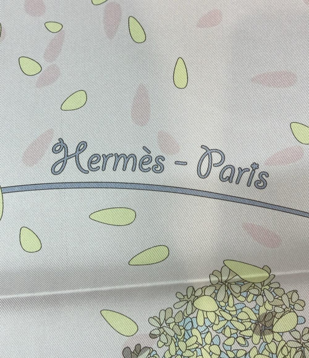 エルメススカーフ　花の捧げもの 美品 エルメス スカーフ シルク カレ90 100% 花の捧げ物 OFFRANDES D