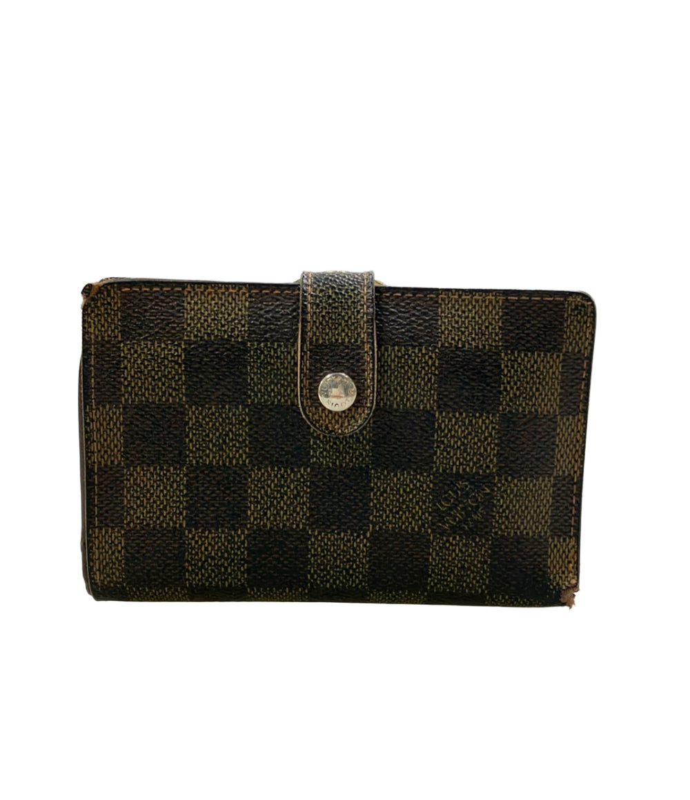 LOUIS VUITTON 二つ折り財布 がま口 ポルトフォイユ ヴィエノワ ダミエ エベヌ N61674 レディース ルイ・ヴィトン