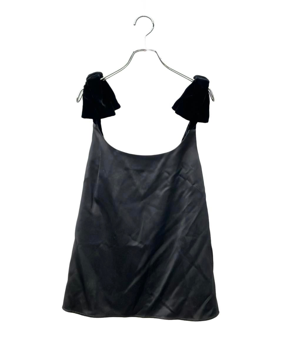Chloe ノースリーブシャツ リボントリム サテントップ ベルベットリボン レディース SIZE 44 (L) クロエ