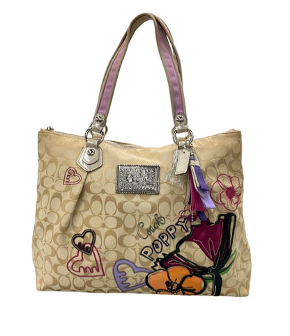 COACH トートバッグ 花柄 ポピー シグネチャー F16301 レディース コーチ
