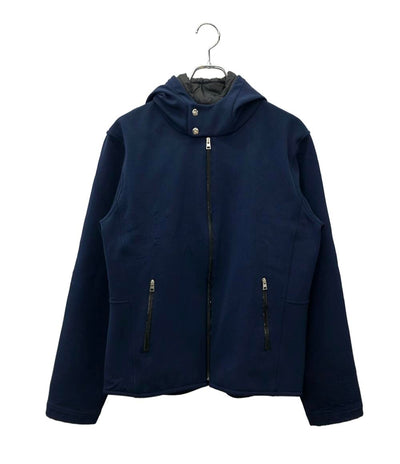 訳あり HERMES ブルゾン フード付き ジップアップ ジャケット L ネイビー メンズ SIZE L エルメス